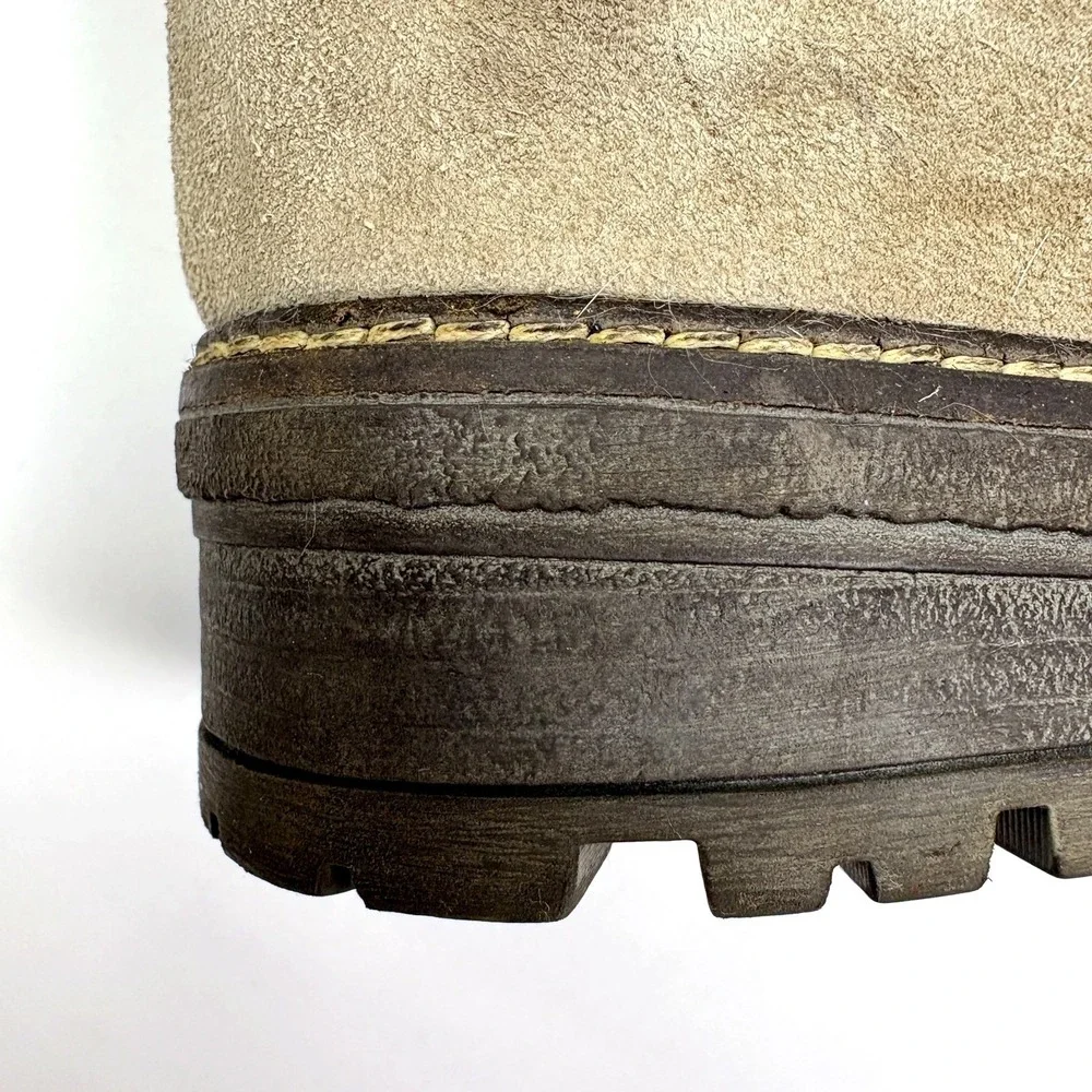 Carlo Pazolini‎ Suede & Fur Winter Boots Womens Sz 38 7.5 Beige Made in Italy